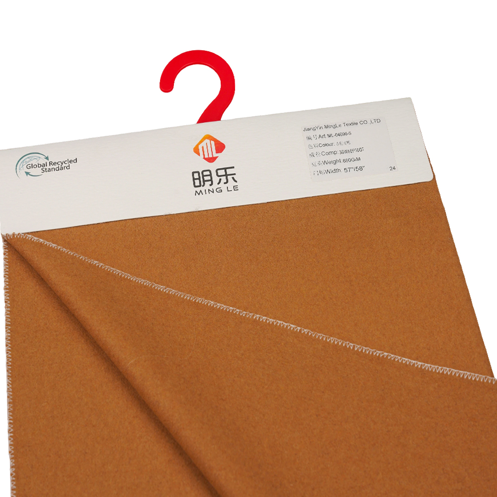 30% Lã, 60% Poliéster, 10% Outras Fibras, 680G/M, Trigo Marrom, Tecido de Revestimento Melton, ML-04096-5