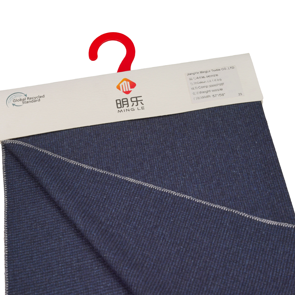 30% Lã, 60% Poliéster, 10% Outras Fibras, 560G/M, Benzhiqing + Azul Verde, Tecido Tweed Listrado Horizontal, ML-04231230