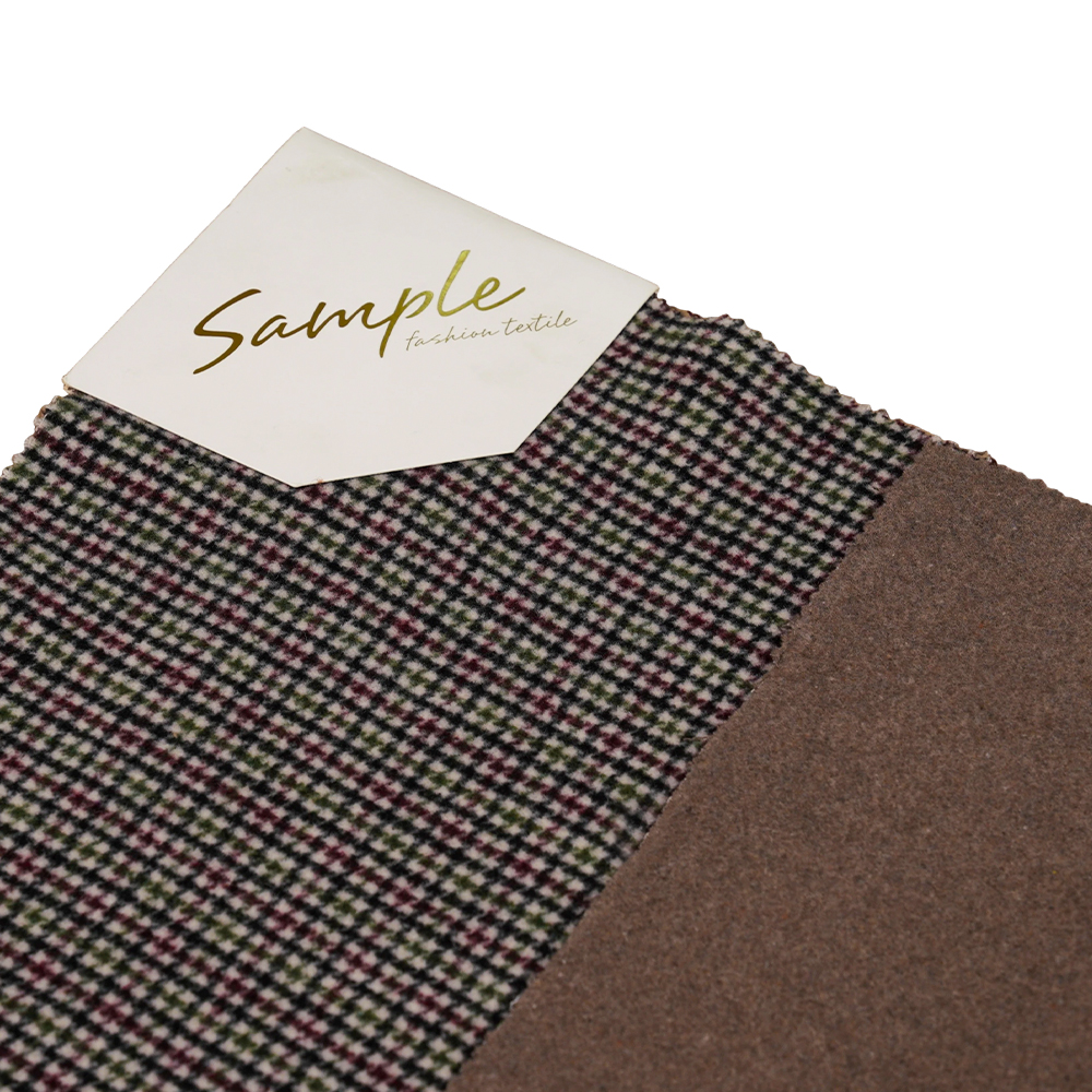 20% Lã, 70% Poliéster, 10% Outras Fibras, 800G/M, Verificação de Cores, Tecido de Veludo Dupla Face, ML-4400-3