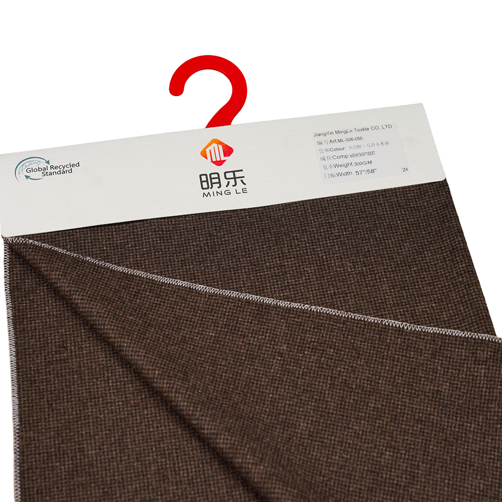 60% Lã, 30% Poliéster, 10% Outras Fibras, 300 G/M, Café Misto + Pasta de Feijão Vermelho Painço, Tecido de Flanela, ML-S06-050