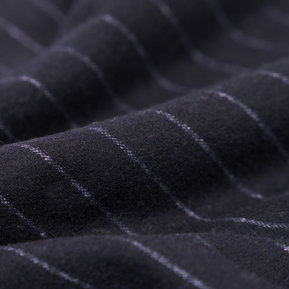 53% Lã, 47% Poliéster, 350G/M, Zhiqing + Branco, Tecido de Flanela Listrado Vertical, ML-317245X-2