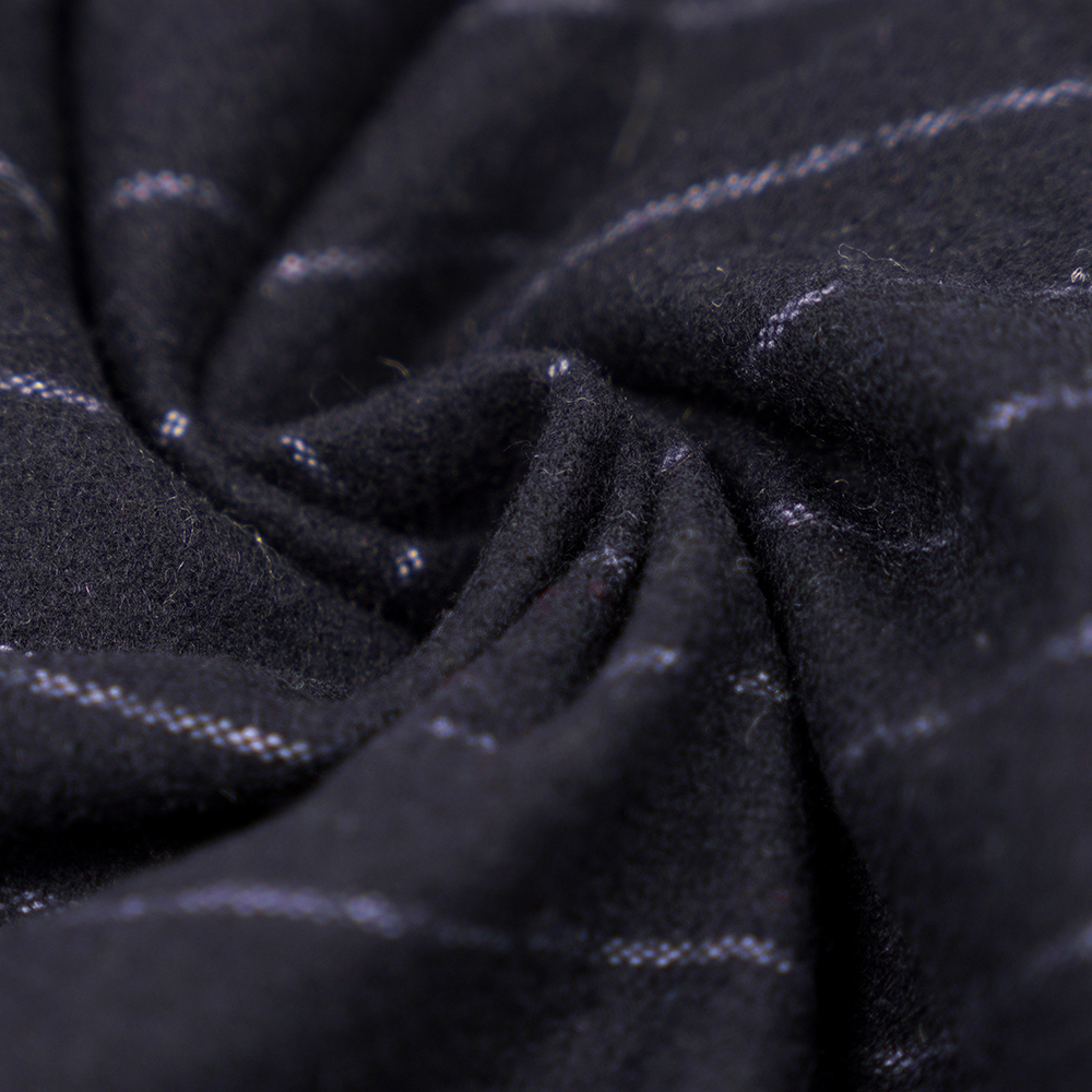 53% Lã, 47% Poliéster, 350G/M, Zhiqing + Branco, Tecido de Flanela Listrado Vertical, ML-317245X-2