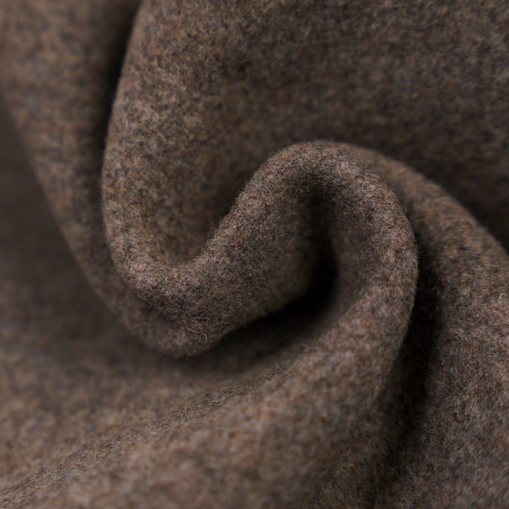 70% Lã, 10% Caxemira, 10% Poliéster, 10% Outras Fibras, 670 G/M, Café Misto, Tecido Melton, ML-232270-670