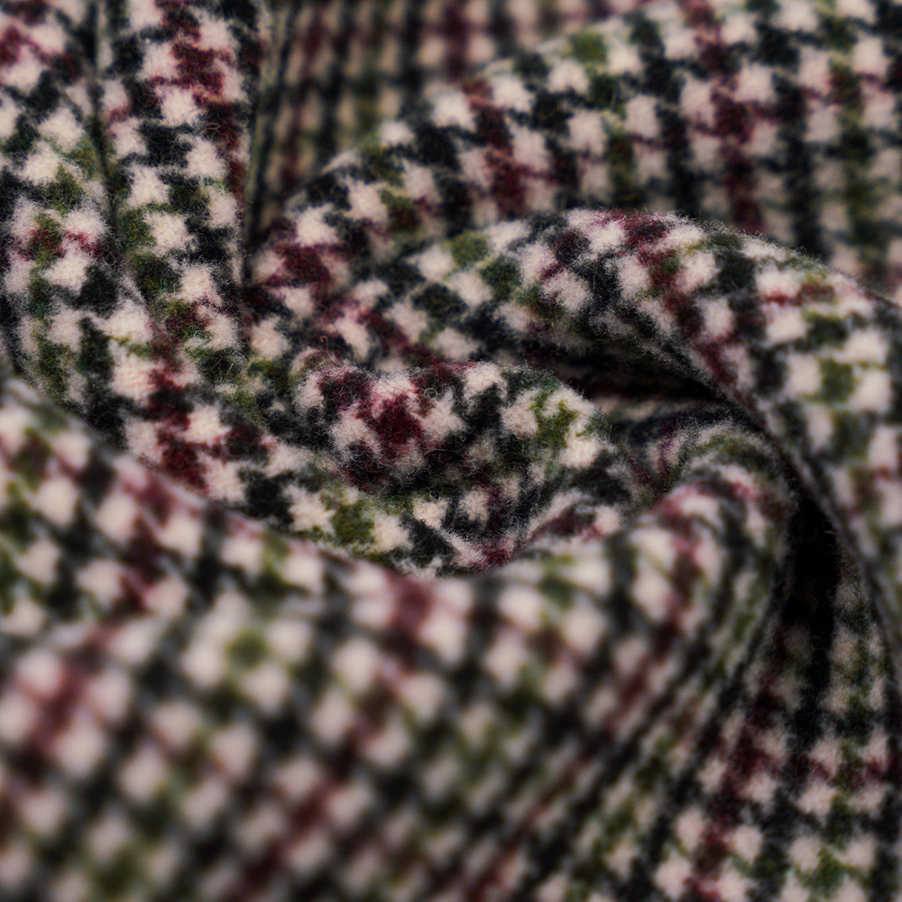 20% Lã, 70% Poliéster, 10% Outras Fibras, 800G/M, Verificação de Cores, Tecido de Veludo Dupla Face, ML-4400-3