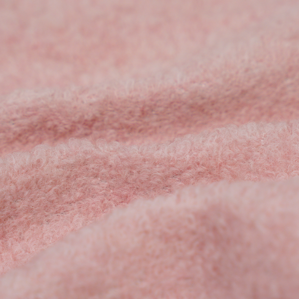 40% Lã, 60% Poliéster, 700-740G/M, Rosa E Branco, Tecido De Lã De Malha Pequena Escama De Peixe, ML-26-X082022